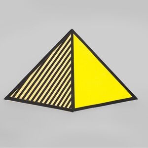 Roy Lichtenstein Wall Pyramid Pop Art Whitney Museum Pyramid Enamel Lapel Pin